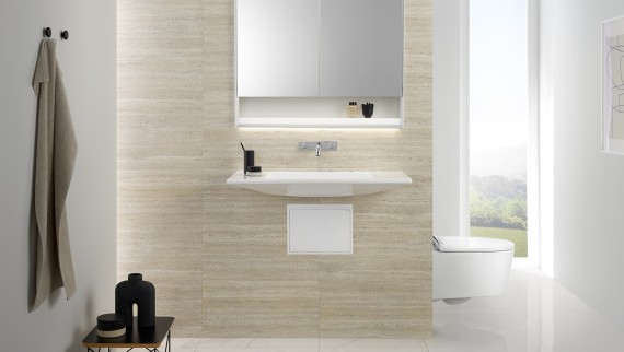 A floating washbasin save space in the bathroom A floating washbasin save space in the bathroom