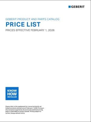 Geberit Price List, Effective 2/1/2026 Geberit Price List, Effective 2/1/2026