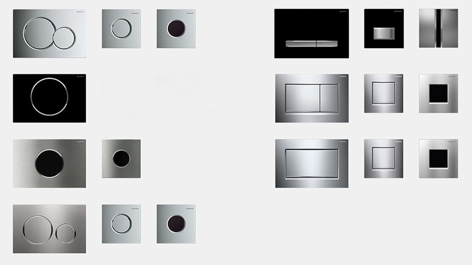Overview of the Geberit actuator plate design series Overview of the Geberit actuator plate design series